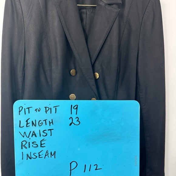 Savi Lamb Leather Blazer Nappalon Double Breasted Coat Womens Medium | P112 - Picture 9 of 9